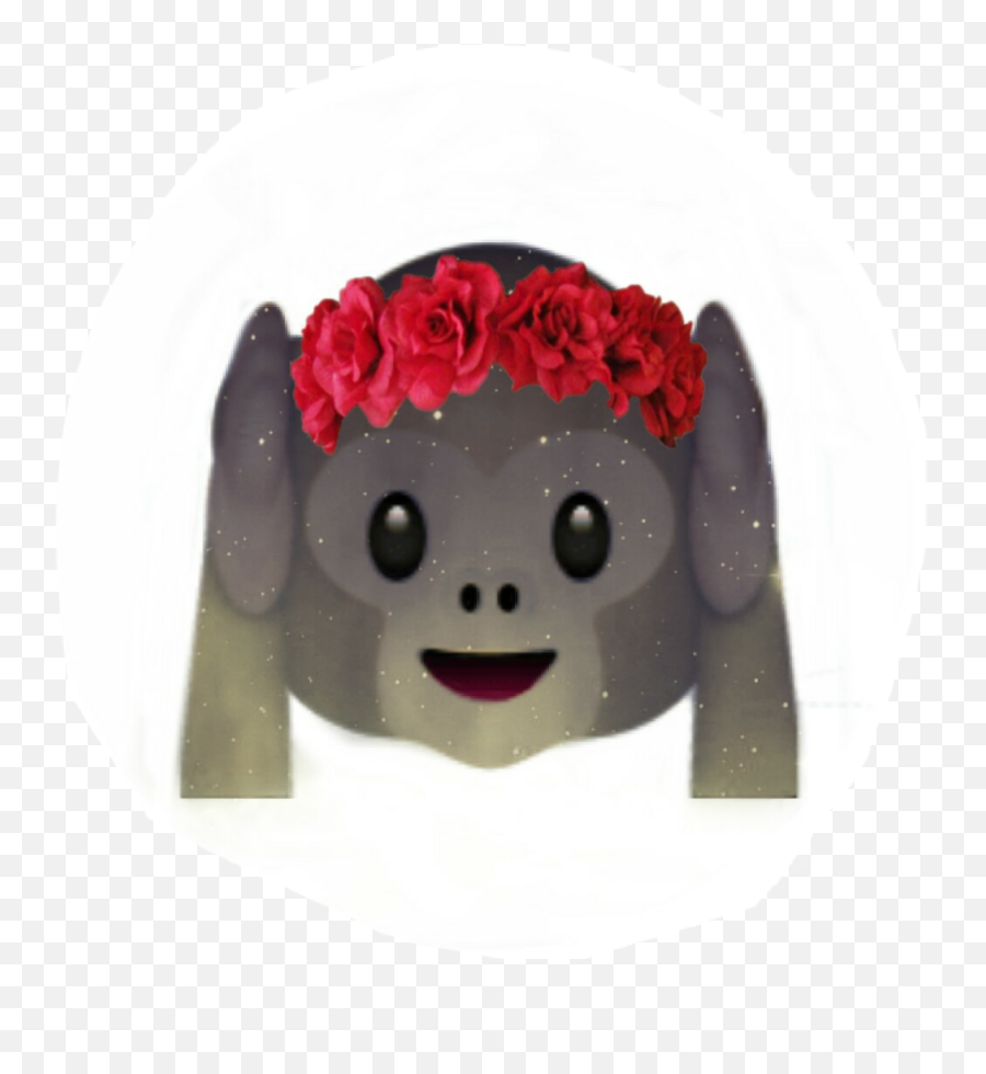 Monkey Emoji With Flower Crown Transpa Png Clipart - Fondant Portable Network Graphics,Flower Emoji Png
