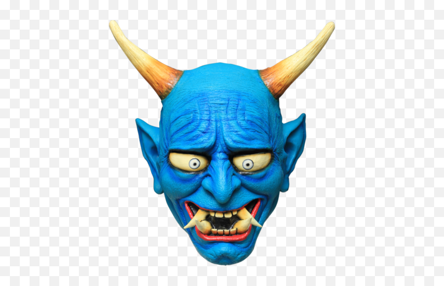 Oni Demon Horror Mask - Halloween Blue Japanese Demon Mask Png,Oni Mask Png