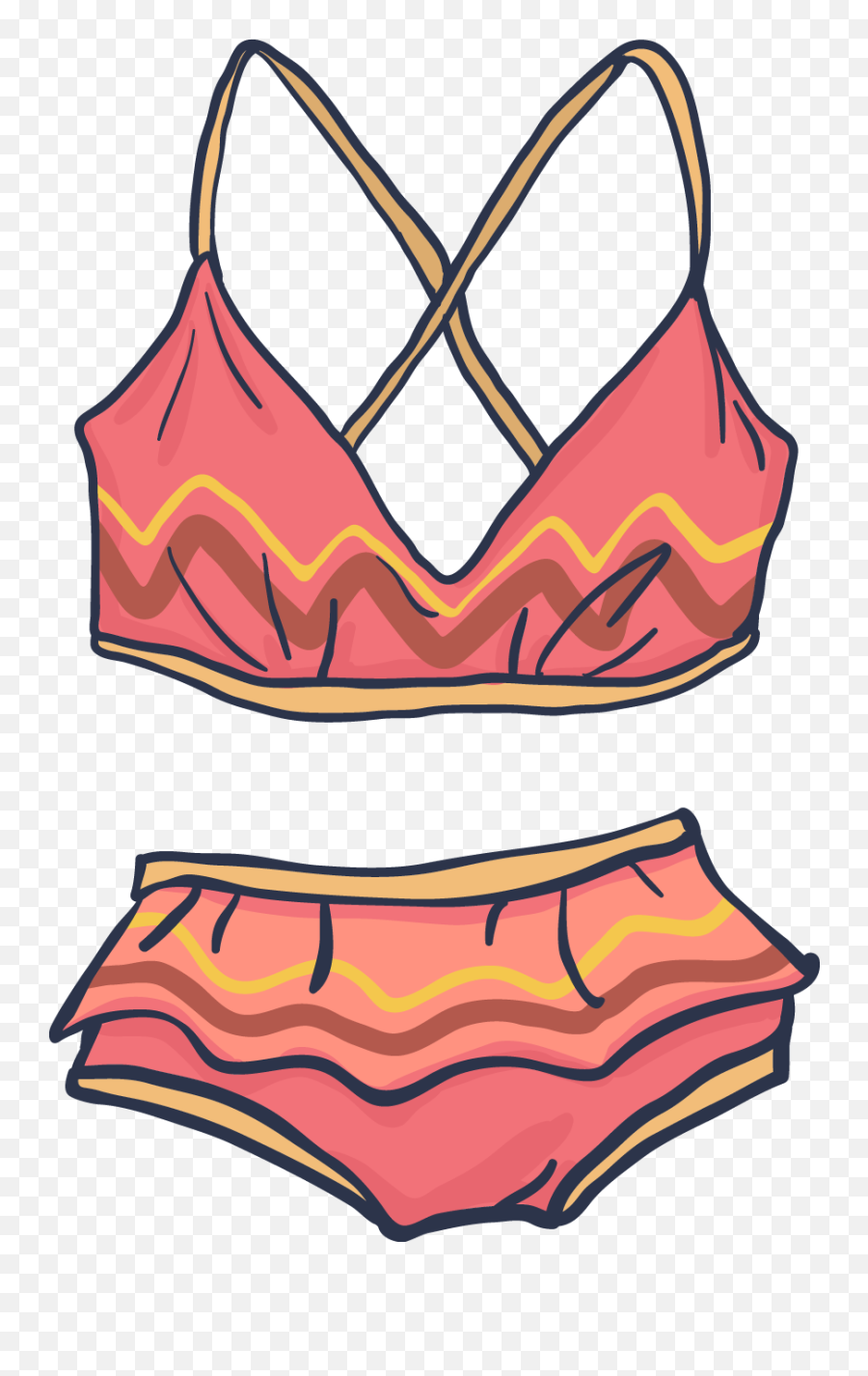 Swimsuit Bikini Clip Art - Swimsuit Cartoon Png Clipart Swimsuit,Swimsuit Png