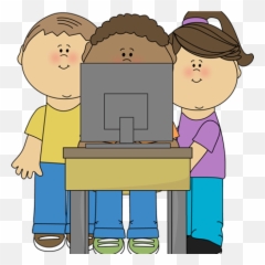 Download Hd School Computer Clipart - Kid Art png