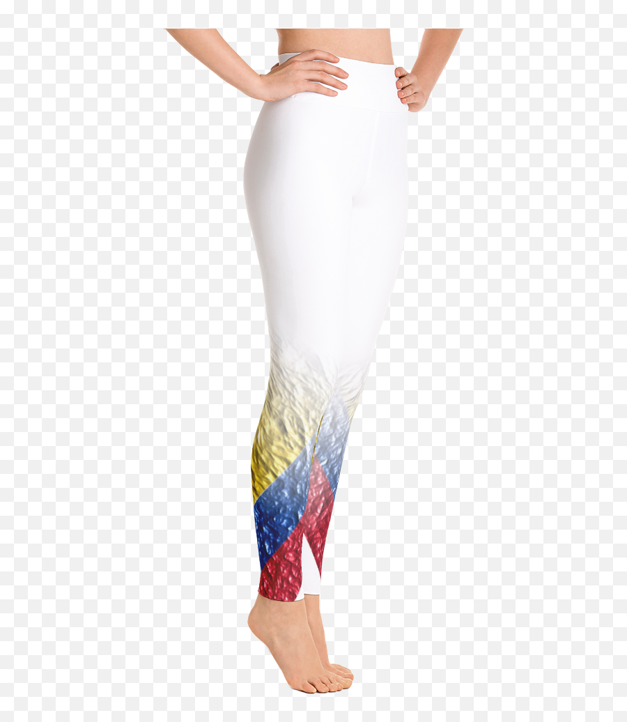 Womenu0027s White Organic Colombia Flag - Leggings Full Size Tight Png,Colombia Flag Png