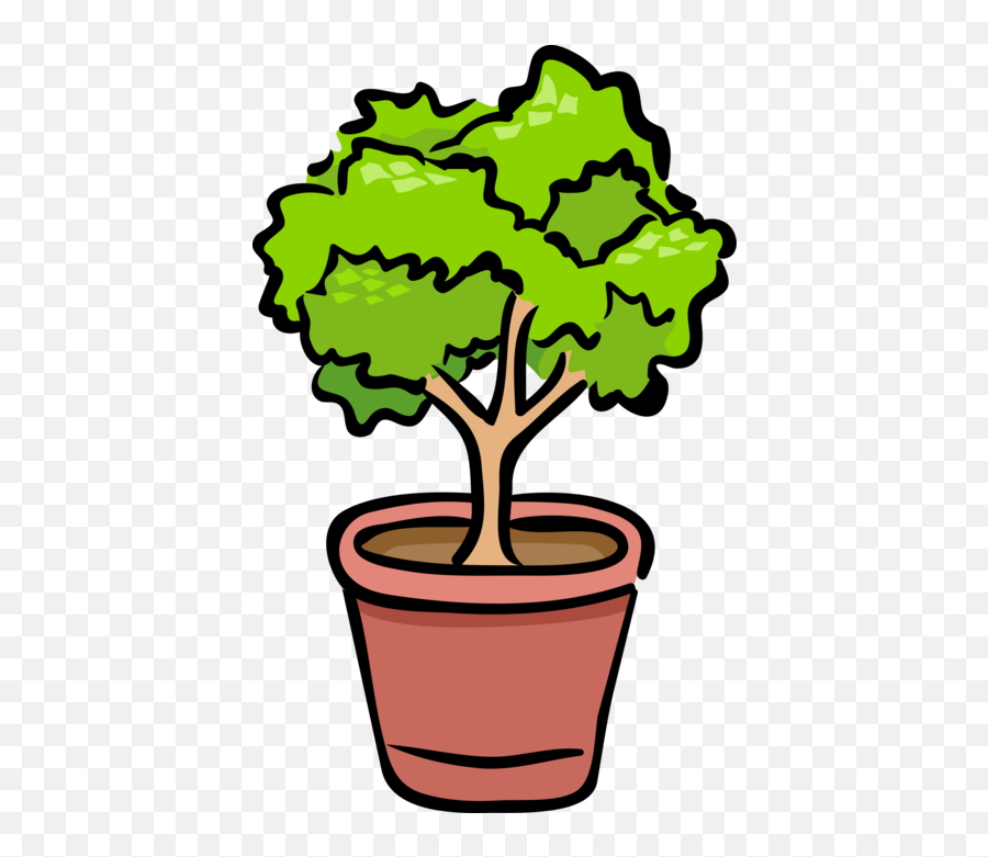 Potted Plant Shrub Or Bush - Vector Image Png,Potted Plant Png