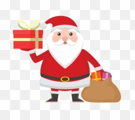 Santa With Transparent Background Cartoon - Claus Merry Christmas Png