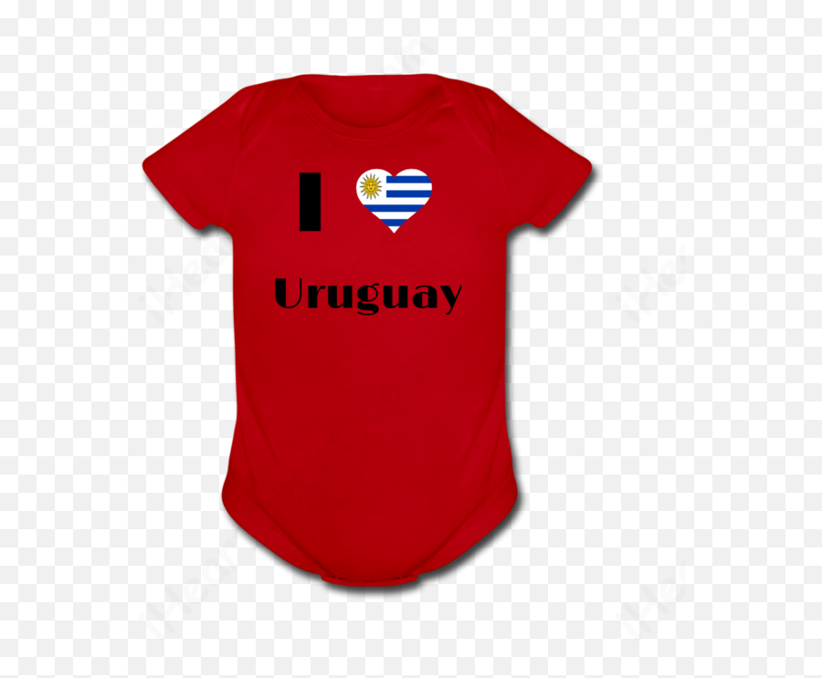 I Love Uruguayuruguay Flag - Baby Short Sleeve Onesie Short Sleeve Png,Uruguay Flag Png