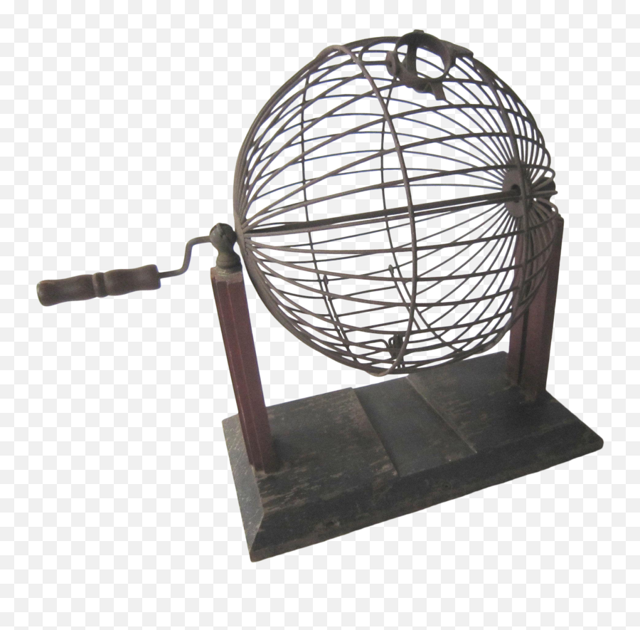 1930s Vintage Bingo Cage With Painted - Horizontal Png,Steel Cage Png