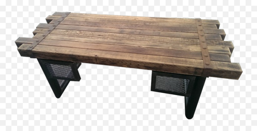 039 - Rustic Steel And Cedar Timber Desk Rustic Industrial Office Furniture Png,Desk Transparent