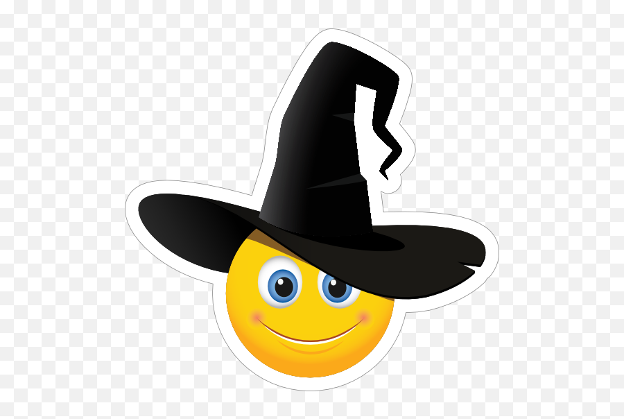Cute Halloween Witch Hat Emoji Sticker - Witch Emoji Png,Witch Hat Transparent Background