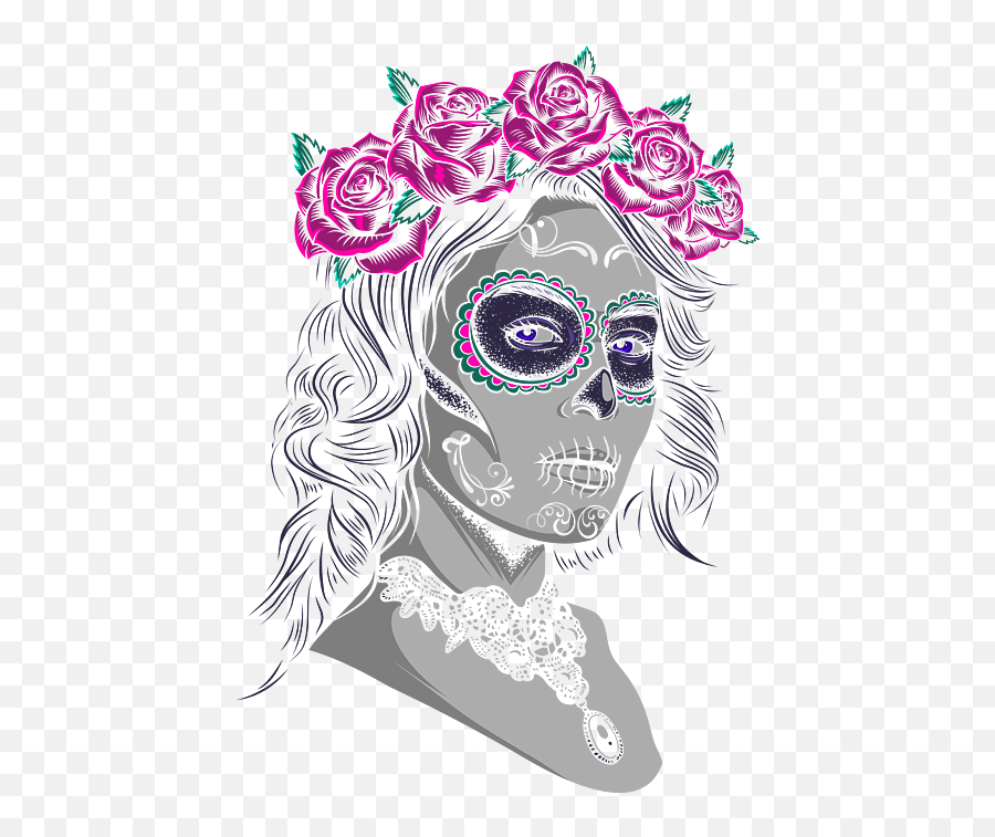 La Calavera Catrina - Santa Muerte Puzzle Garden Roses Png,Santa In Crown Icon Transparent