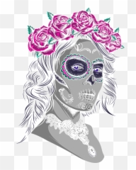 La Calavera Catrina - Santa Muerte Puzzle Garden Roses png