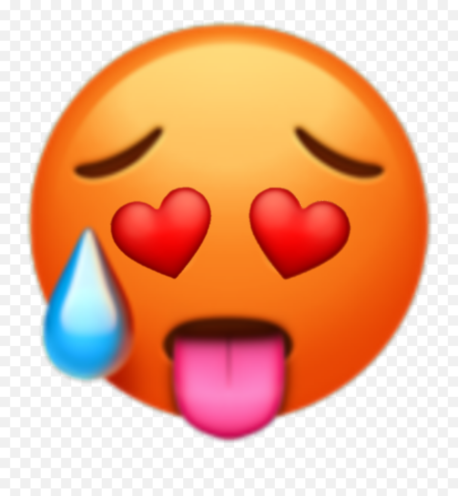 Emojis Hearteyes Hot Tongueout Aesthetic Mine Free - Emoji Iphone Hot Face Png,Heart Eyes Emoji Transparent
