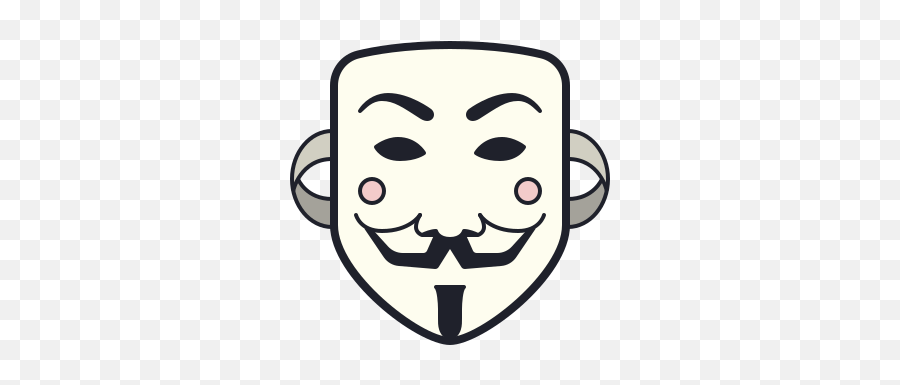 Anonymous Mask Icon In Color Hand Drawn Style - Anonymous Mask Icon Png,Anonymous Mask Icon
