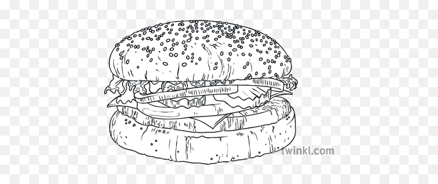 Hamburger Hamburguesa Caf Cafe Snack Meal Burger Ks2 Bw Rgb - Fast Food Png,Hamburguesa Png