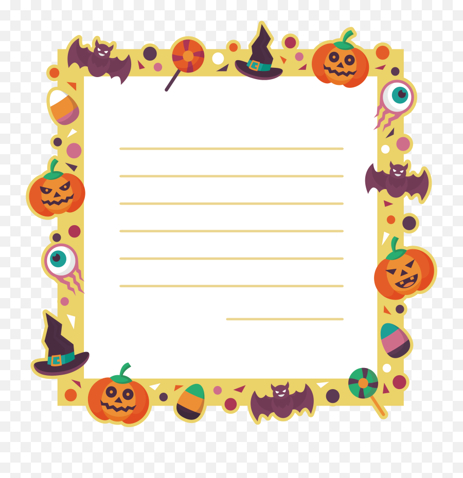 Halloween Message Card Png Download Transparent Border