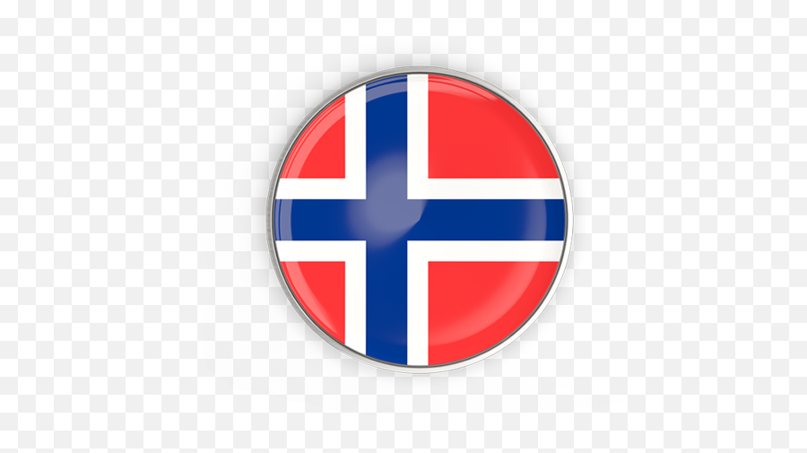Round Button With Metal Frame Illustration Of Flag Norway - Norway Flag Icon Png,Metal Frame Png