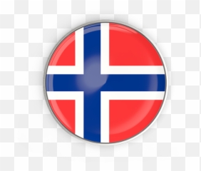 Round Button With Metal Frame Illustration Of Flag Norway - Flag Icon Png