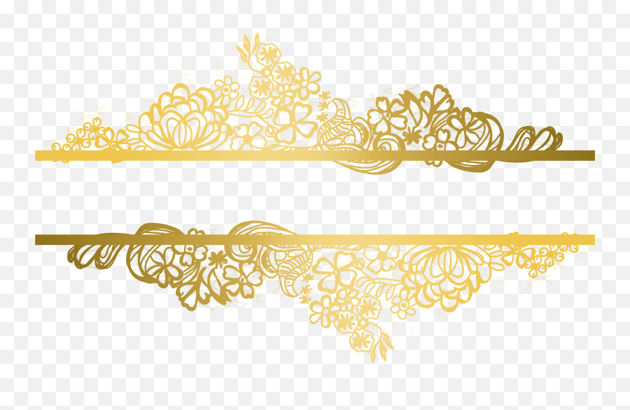Chinese Gold Illustrator Pattern Motif - Gold Flower Pattern Png,Lace Png