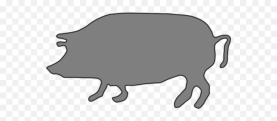 Gray Pig Silhouette Clip Art - Clip Art Png,Pig Silhouette Png
