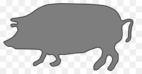 Gray Pig Silhouette Clip Art - png