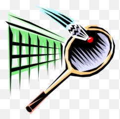 Download Vector Illustration Of Sport - Badminton Racket And Shuttlecock png