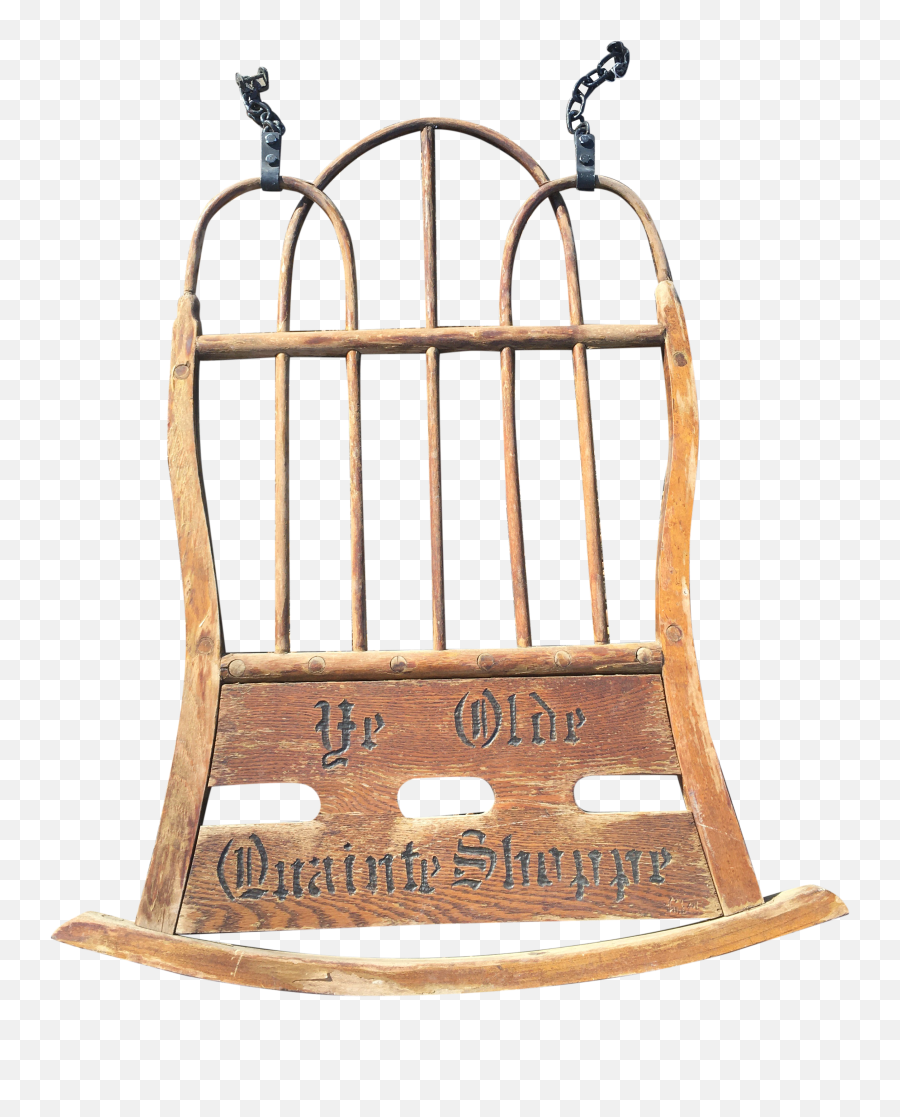 19th Century Antique Wood Hanging Sign U201cye Olde Quainte Shoppeu201d - Rocking Chair Png,Hanging Wood Sign Png