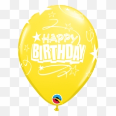 Happy Birthday Streamers U0026 Stars Yellow 11 Balloons - Birthday Boy Yellow Png,Streamers Png