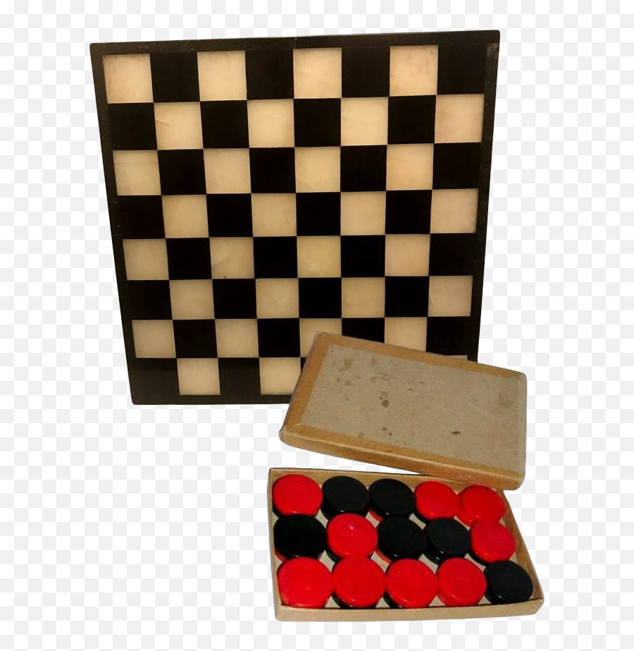 Checkered Drawing Checkers Game - Mate In Two Chess Puzzles Chess Png,Checkers Png