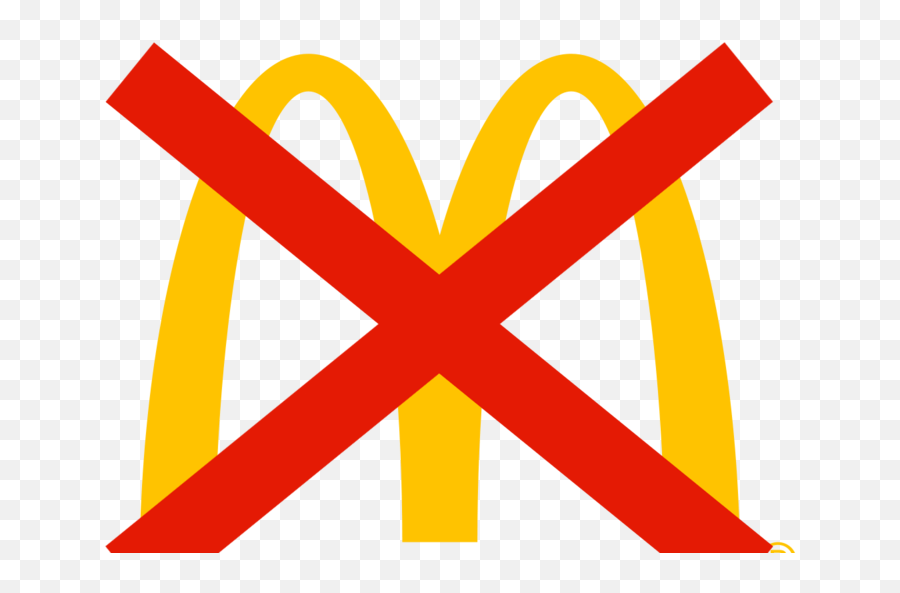 Logo With X Through It Clipart - Mcdonalds Logo With Slash Png,Mc Donalds Logo