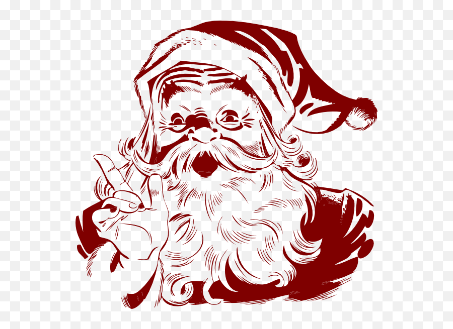 Download Dark Red Santa Clip Art - Clipart Vintage Santa Claus Png,Santa Clipart Png