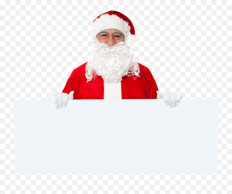 Santa Claus Holding White Paper Horizontal Png Image - Santa Claus Holding Png,Santa Transparent