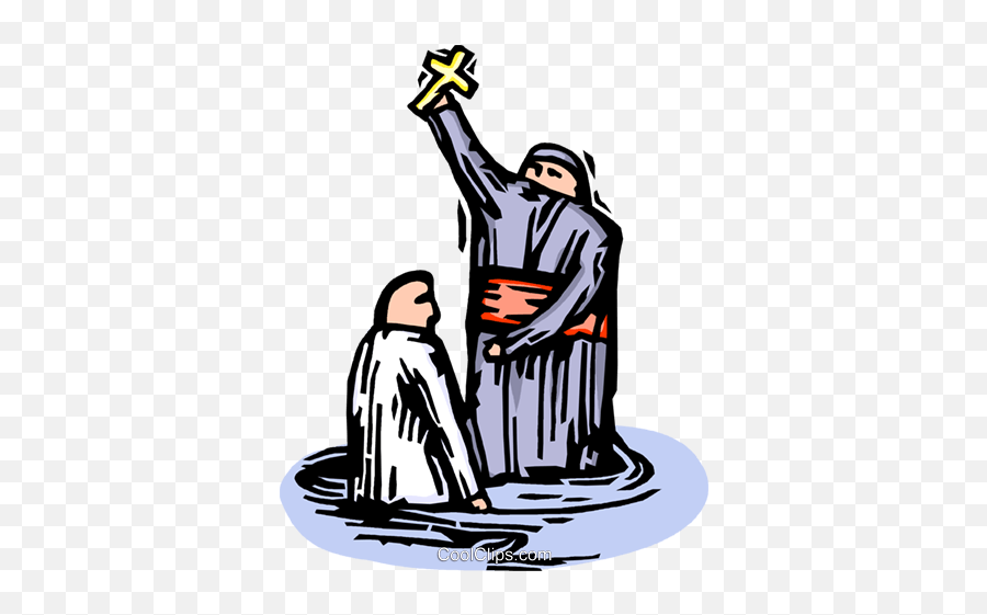 Priest Performing A Baptism Royalty Free Vector Clip Art - Priest Baptism Png,Priest Png