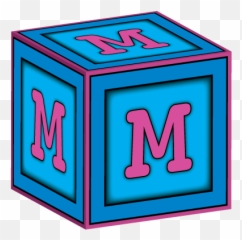 3d Baby Block - Letter M png