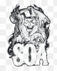 Download Sons Of Anarchy Smoky Reaper Menu0027s Ringer T - shirt Drawn png
