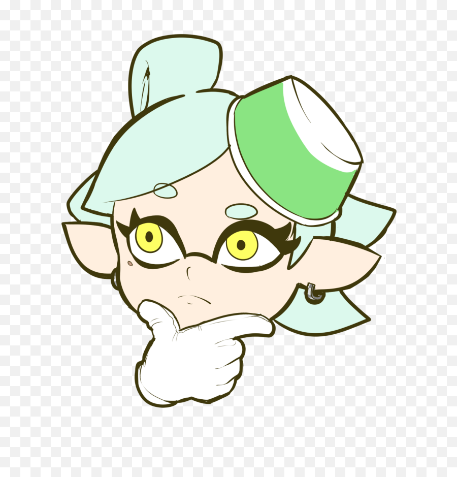 Thinking Marie Face Emoji Know Your Meme - Splatoon Marie Thinking Emoji Png,Thinking Emoji Transparent
