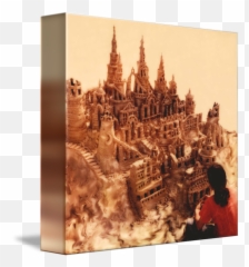 Sandcastle With Man Miami Beach By Joe Gemignani - Hindu Temple Png,Sandcastle Png