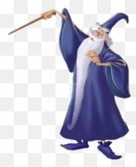 Merlin Holding His Magic Wand - Disney Merlin Silhouette Png,Merlin Png