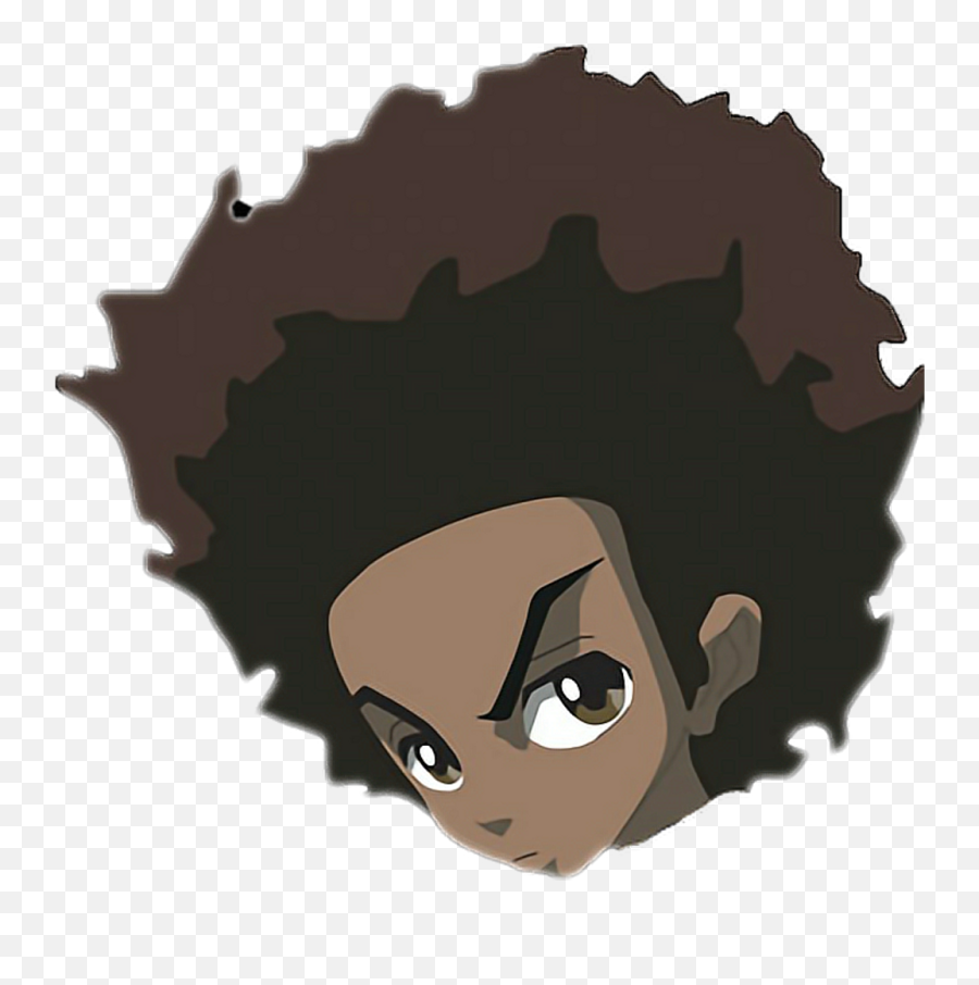 Boondocks Sticker - Cartoon Black Kid With Afro Png,Boondocks Png
