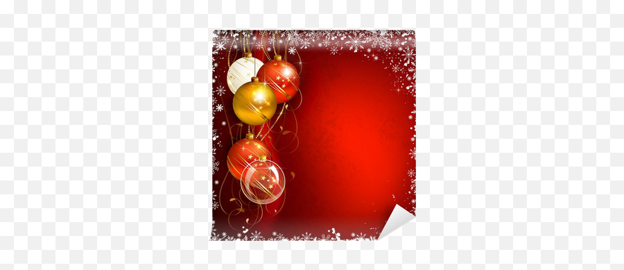 Red Christmas Background With Evening Balls Wall Mural U2022 Pixers We Live To Change - New Year 2012 Greeting Cards Png,Red Christmas Ornaments Png