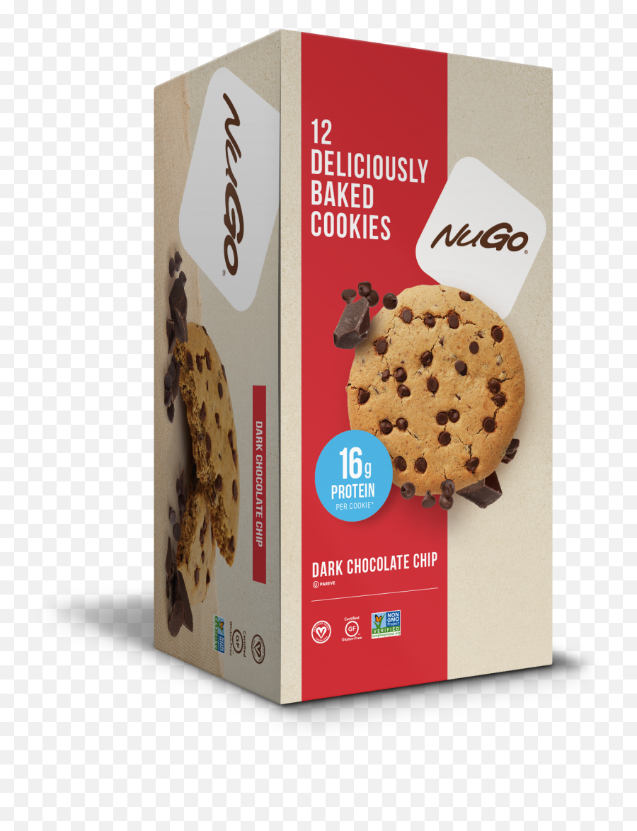 Nugo Protein Cookie Dark Chocolate - Chocolate Chip Cookie Png,Icon Meals Protein Cookie
