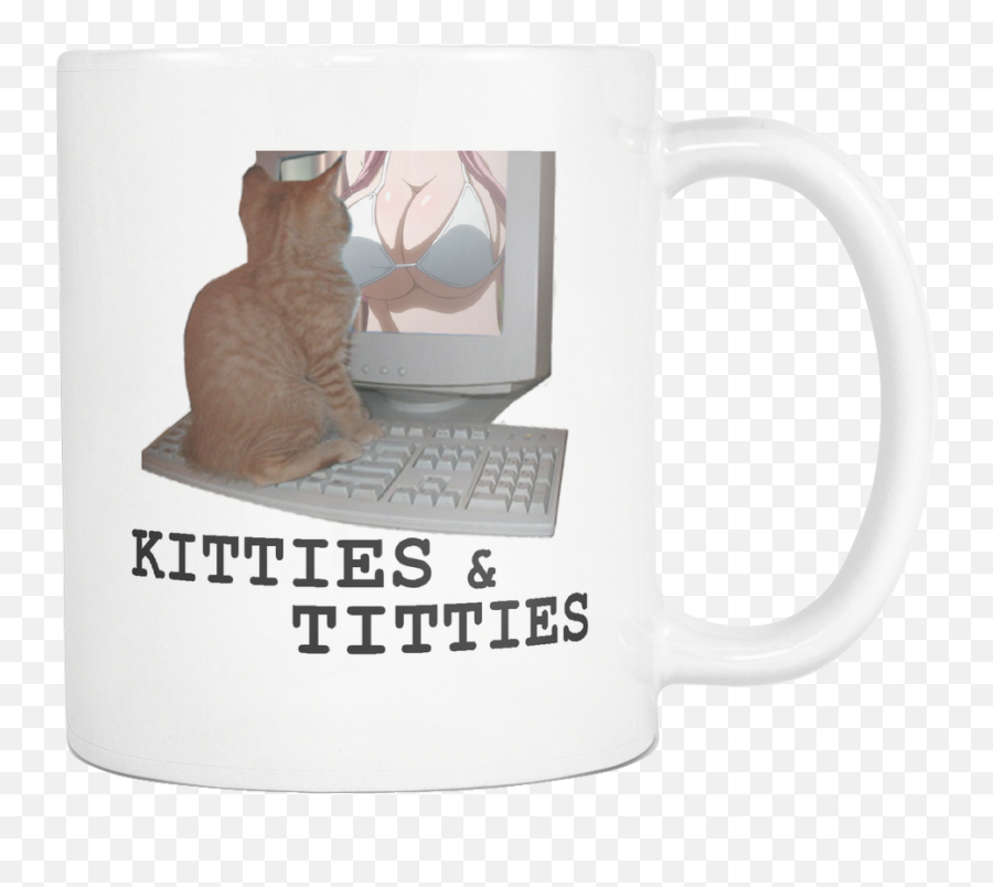 Kitties And Titties Coffee Mug - Coffee Cup Png,Anime Cat Png