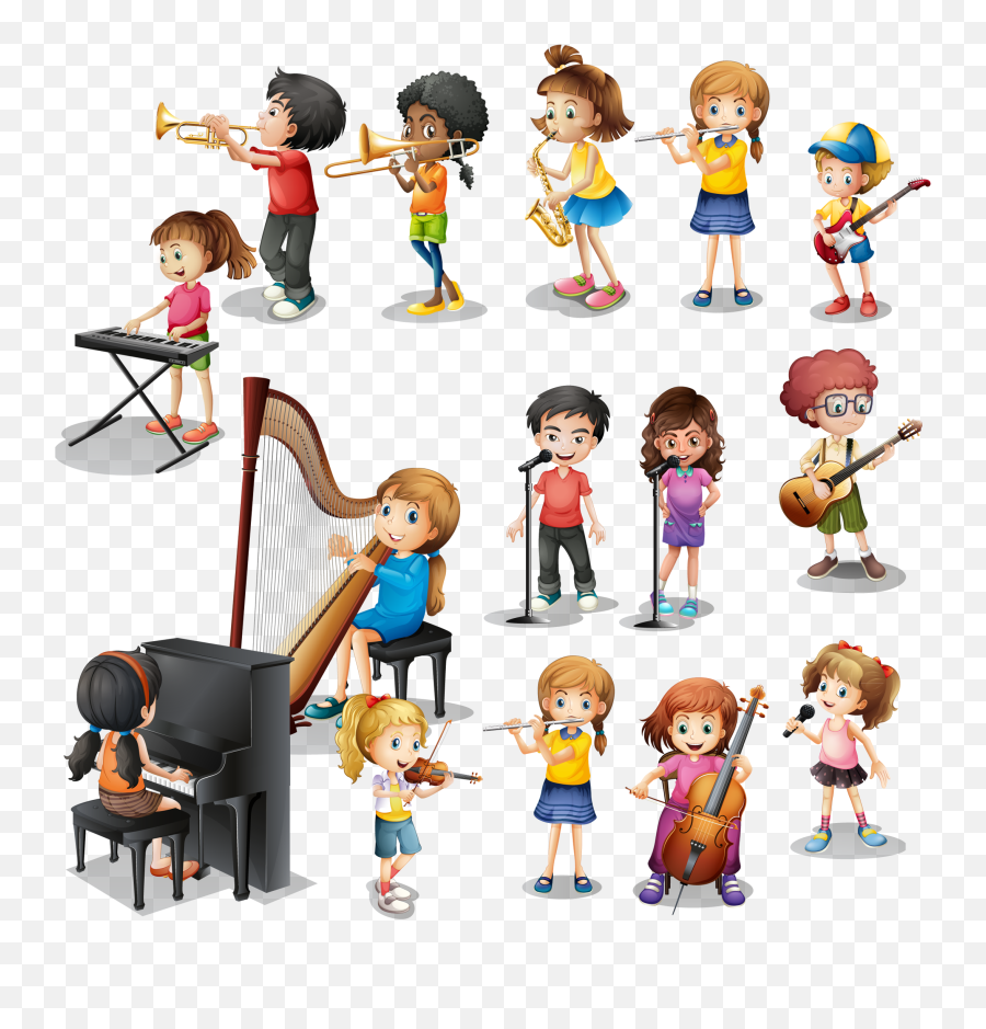 Download Musical Instrument Play Child - Kids Play Imagenes De Niños Tocando Instrumentos Musicales Png,Kids Playing Png