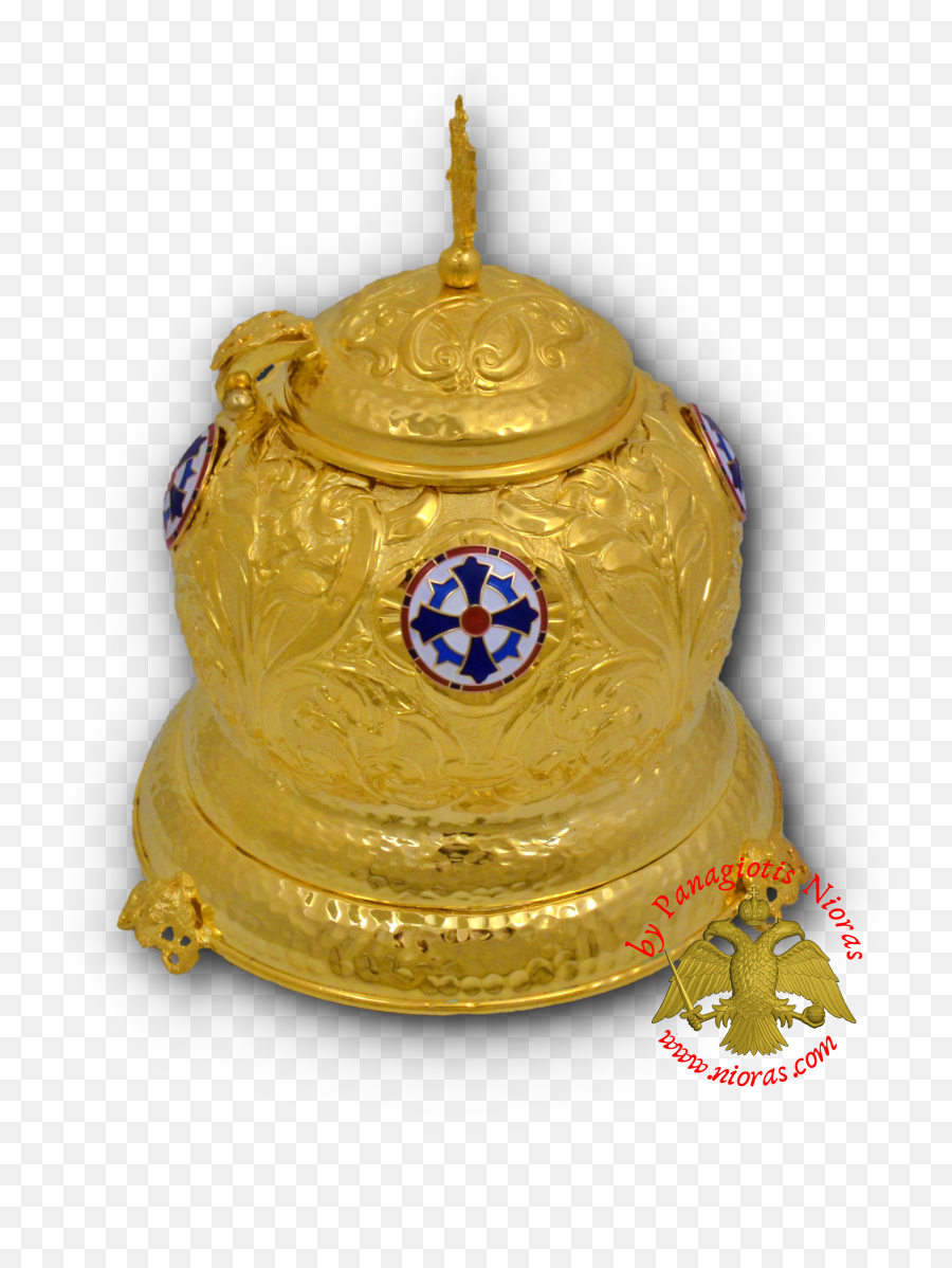 Reliquary Crown Box Gold Plated With Enamel Icon Saint - Antique Png,Zeon Icon