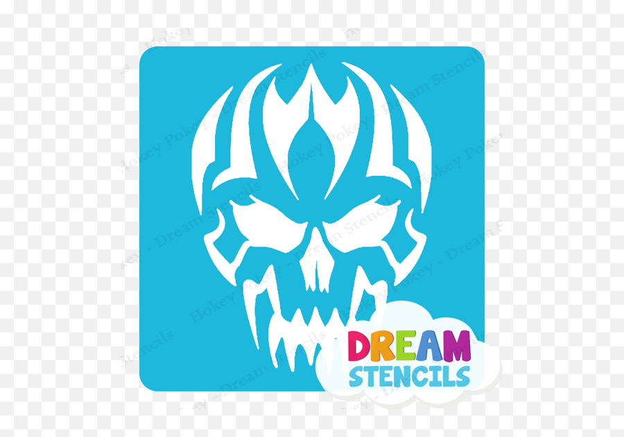 Tribal Evil Skull - Vinyl Stencil 131 Kaaba Png,Fortnite Skull Icon