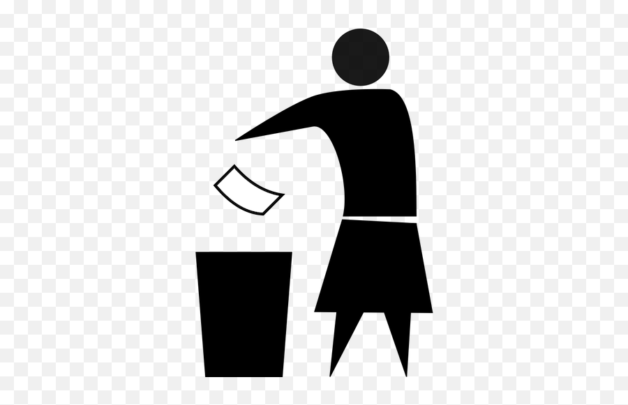 Female Rubbish Bin Sign Vector Graphics Public Domain Vectors - Throwing Trash Logo Png,Throw Icon