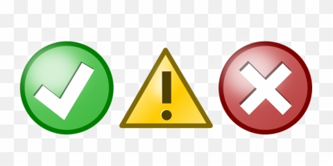 Download Hd Tick Asterisk Cross Red Green Yellow Check - Ok Warning Error Icons png