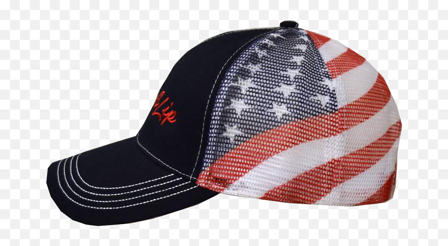 Black American Flag Mesh Back W Red Rip A Lip Logo Cap - Baseball Cap Png,American Flag Logo