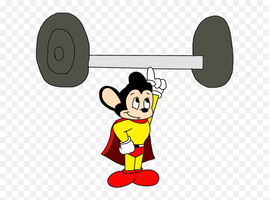 Mighty Mouse Doing Weightlifting - Weight Lifting Cartoon Transparent Png,Mighty Mouse Png