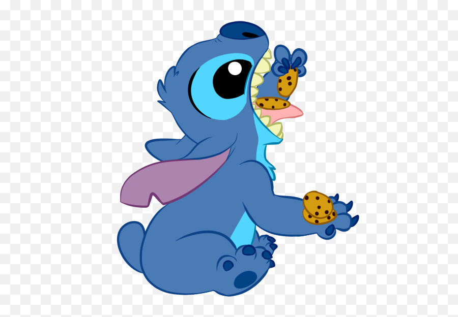 Download Biscuits Art Eating Stitch Fish Png Free - Stitch With A Cookie,Fish Png Transparent