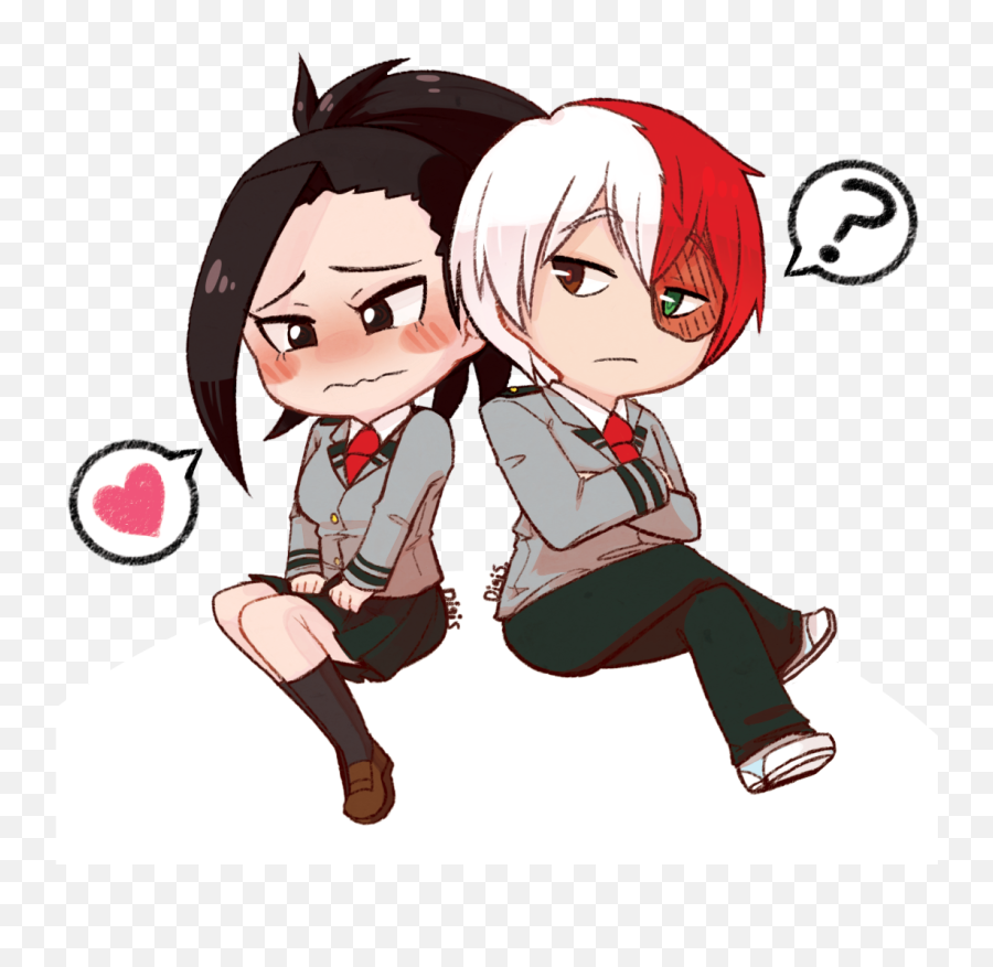 Hero Academia - Todoroki X Momo Chibi Png,Todoroki Png