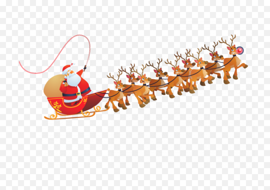 Santa Sleigh Png - Santa Claus Reindeer Png,Santa And Reindeer Png