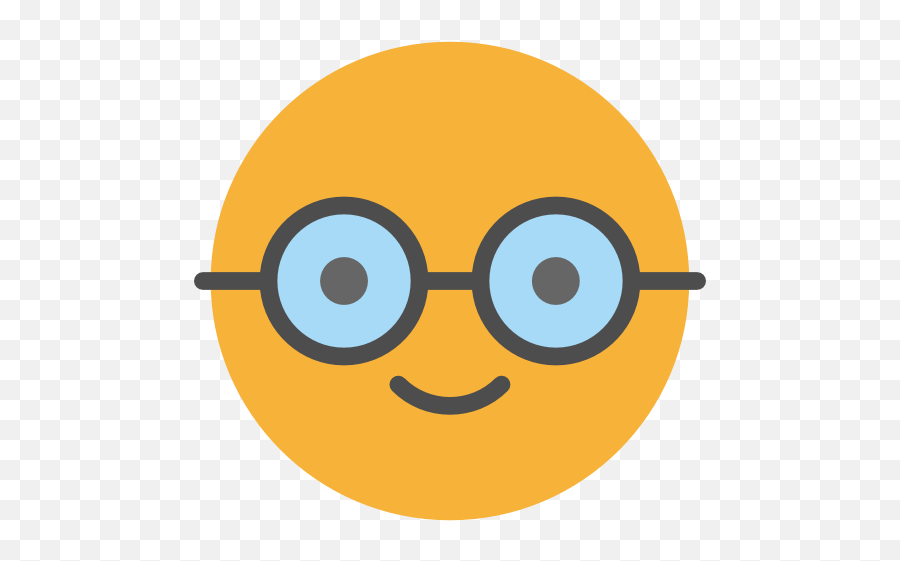 Geek Icon - Geek Emoji With Glasses Png,Nerd Png
